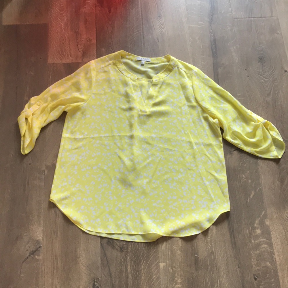 Yellow soft flowing blouse